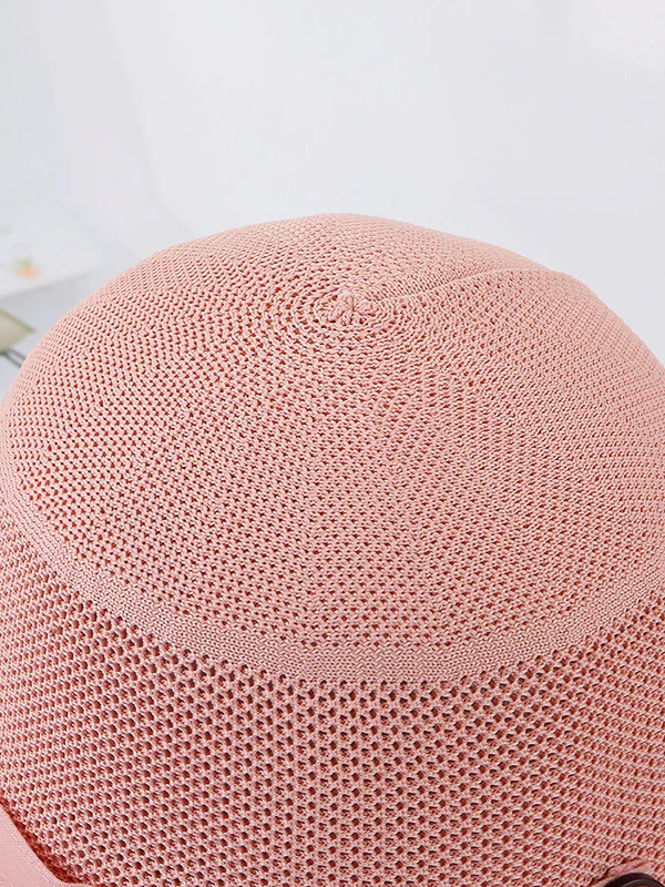 Hollow Lace-Up Printed Split-Joint Sun Hat - Image 16