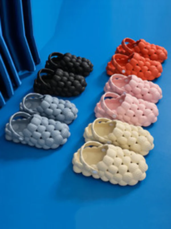 Hollow Open Toe Solid Color Slippers - Image 11