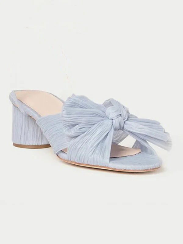 Hollow Peep Toe Pleated Shiny Pumps Sandals Slippers - Image 9