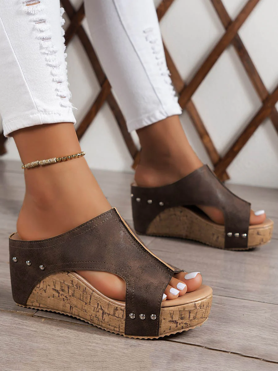 Hollow Peep Toe Slippers - Image 2