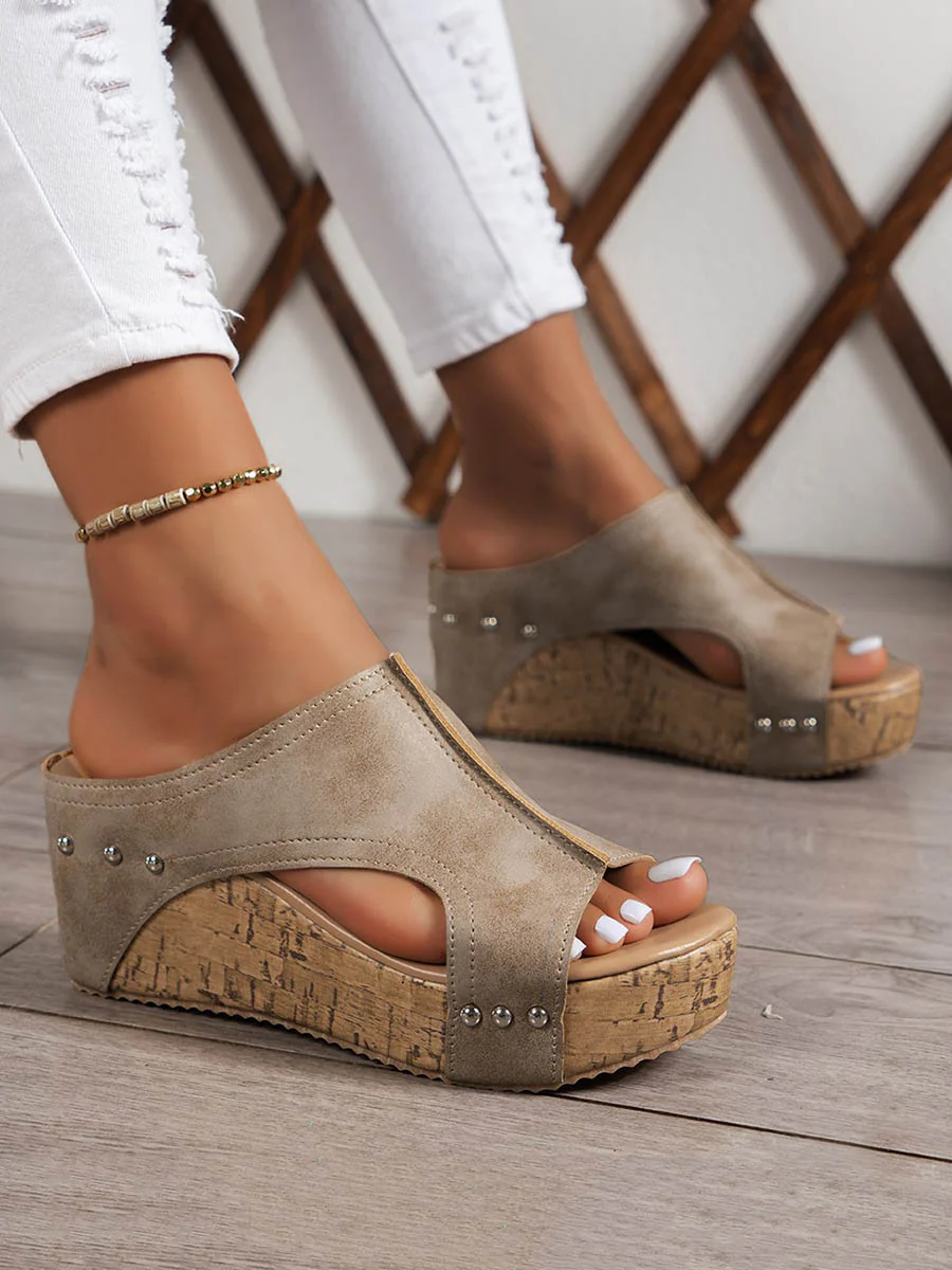 Hollow Peep Toe Slippers - Image 3