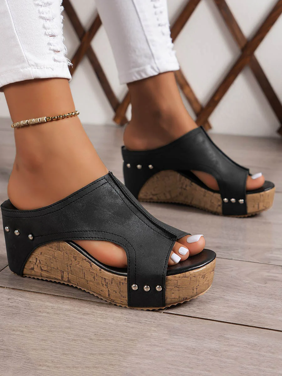 Hollow Peep Toe Slippers - Image 4