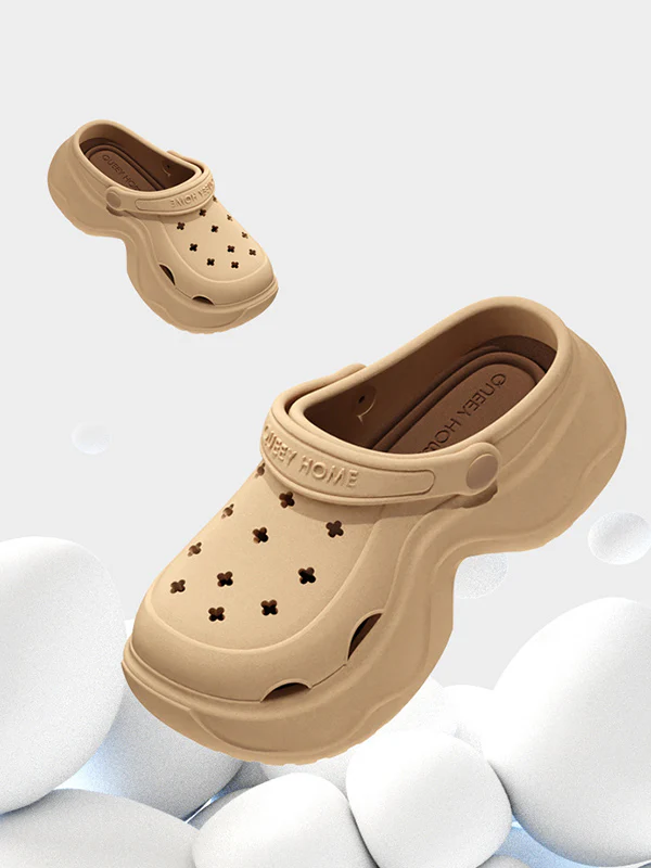 Hollow Round Cut Crocs Platform Shoes Sandals - Image 2