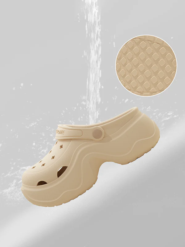 Hollow Round Cut Crocs Platform Shoes Sandals - Image 3