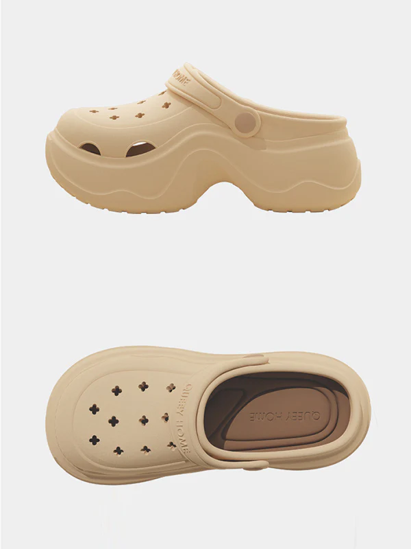 Hollow Round Cut Crocs Platform Shoes Sandals - Image 4