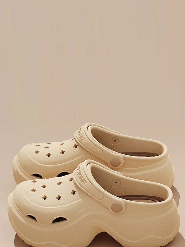 Hollow Round Cut Crocs Platform Shoes Sandals - Image 6