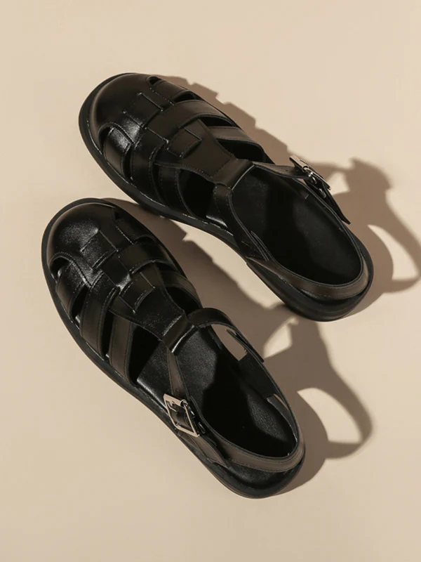 Hollow Round-Toe Gladiators Sandals - Image 10