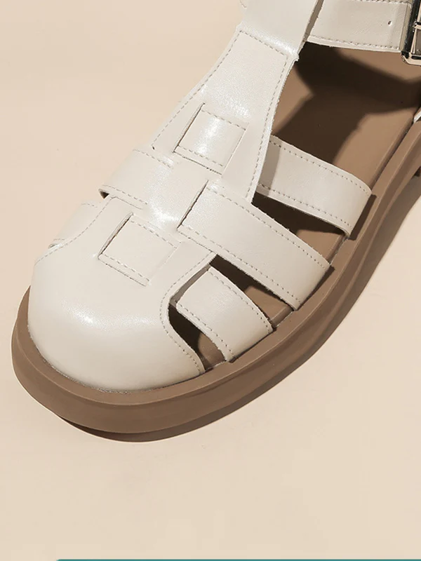 Hollow Round-Toe Gladiators Sandals - Image 12