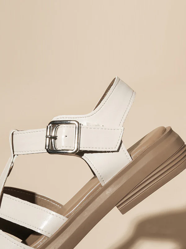 Hollow Round-Toe Gladiators Sandals - Image 13