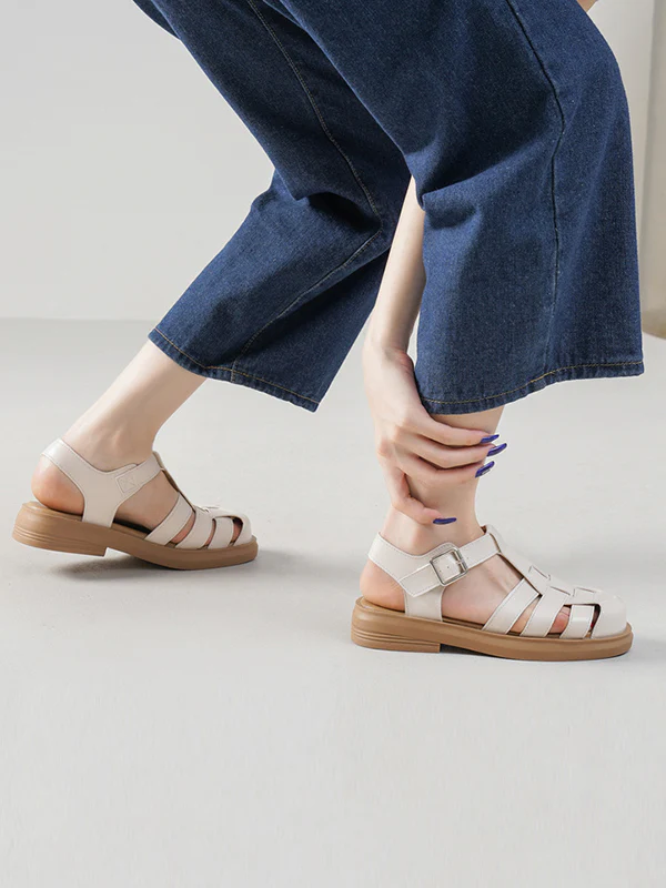 Hollow Round-Toe Gladiators Sandals - Image 6