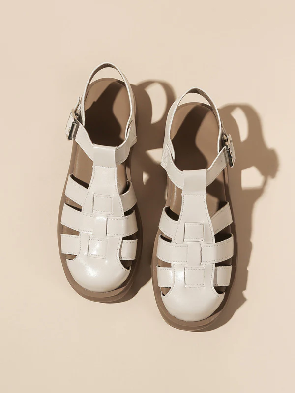 Hollow Round-Toe Gladiators Sandals - Image 7