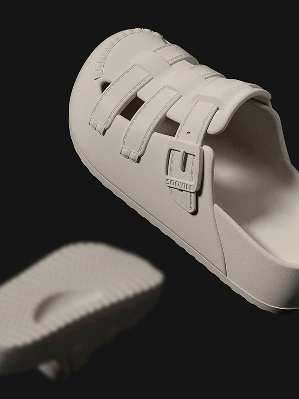 Hollow Round-Toe Split-Joint Platform Shoes Sandals - Image 12