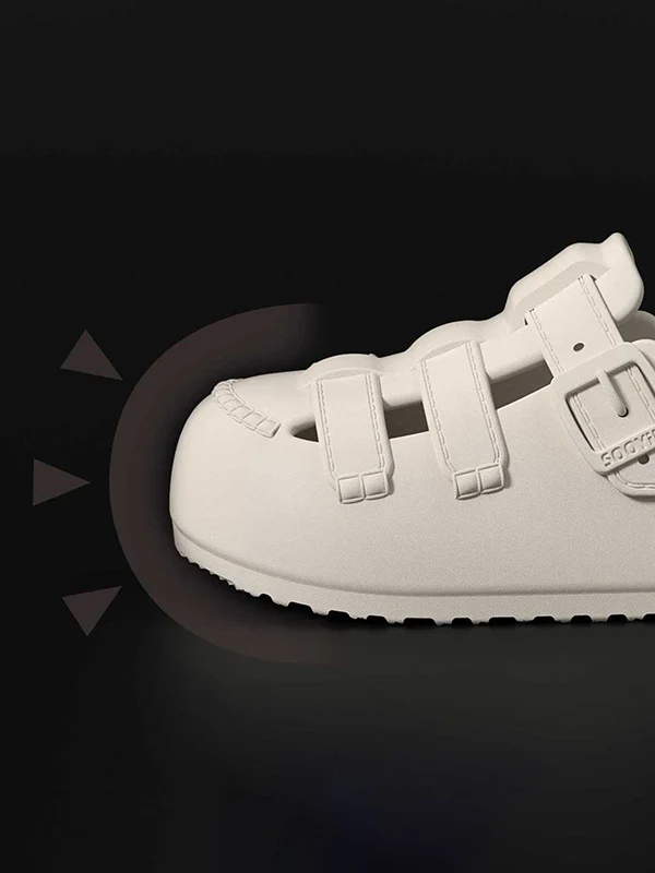 Hollow Round-Toe Split-Joint Platform Shoes Sandals - Image 14