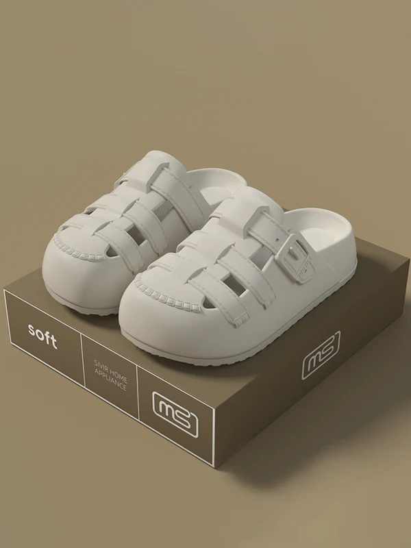 Hollow Round-Toe Split-Joint Platform Shoes Sandals - Image 4