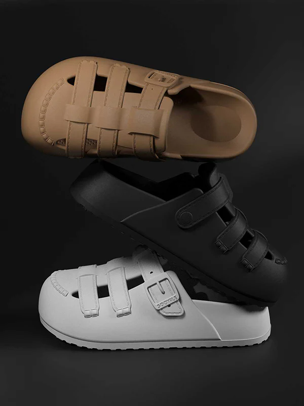 Hollow Round-Toe Split-Joint Platform Shoes Sandals - Image 9