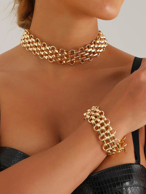 Hollow Solid Color Split-Joint Bracelet Accessories - Image 2