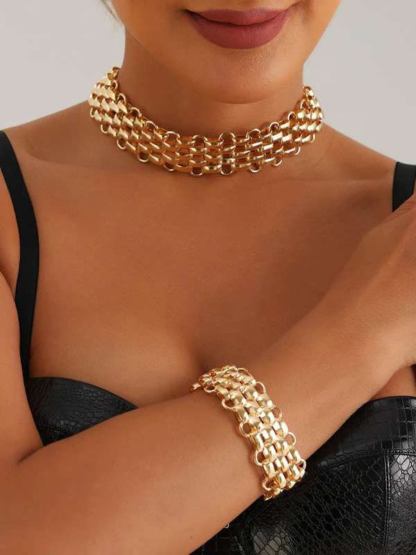 Hollow Solid Color Split-Joint Bracelet Accessories - Image 3