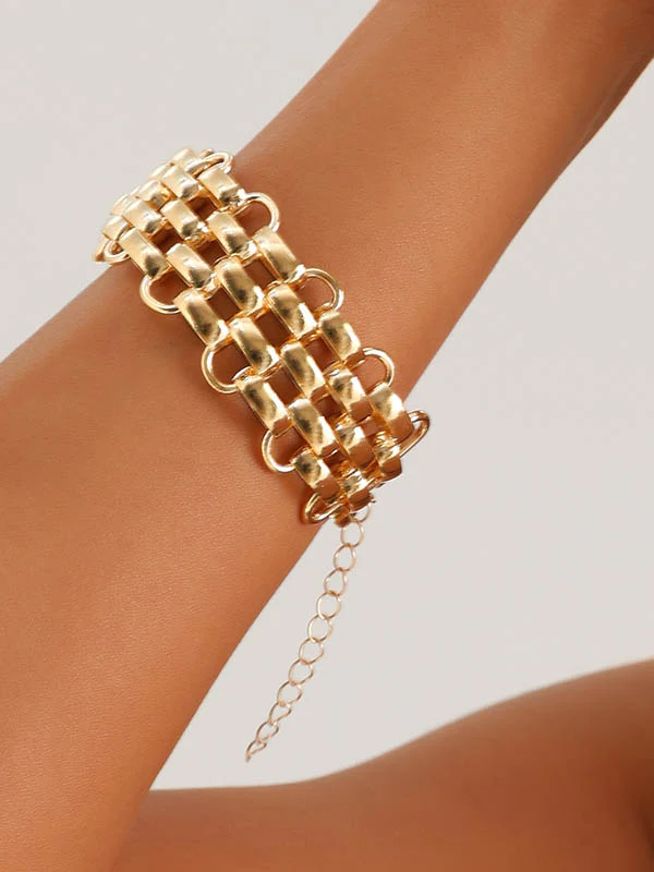 Hollow Solid Color Split-Joint Bracelet Accessories - Image 6