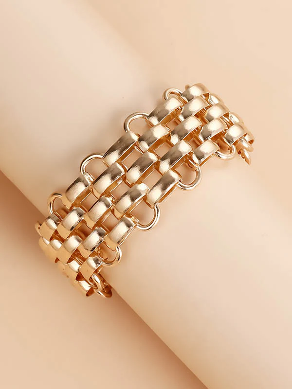 Hollow Solid Color Split-Joint Bracelet Accessories - Image 7