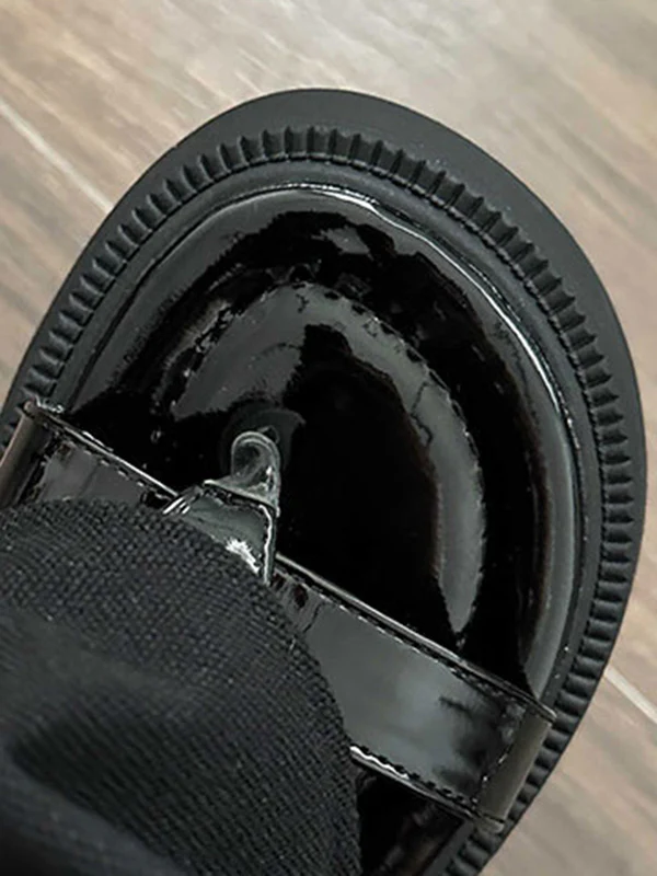 Hollow Split-Joint Split-Toe Zipper Boots Platform Shoes Sandals - Image 16
