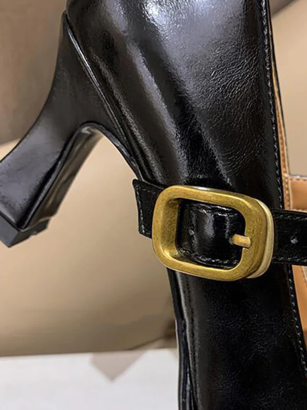 Hollow Split-Joint Square-Toe Pumps - Image 10