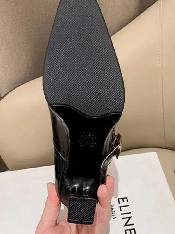 Hollow Split-Joint Square-Toe Pumps - Image 12