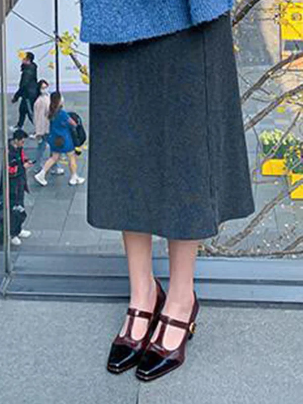 Hollow Split-Joint Square-Toe Pumps - Image 5