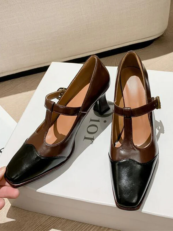 Hollow Split-Joint Square-Toe Pumps - Image 8