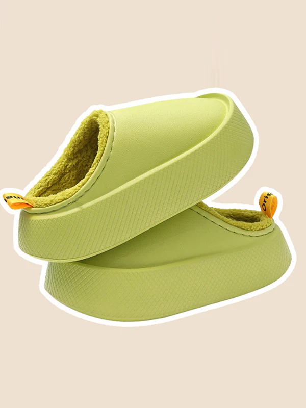 Home Non-Slip Keep Warm Velvet Waterproof Solid Color Slippers - Image 12