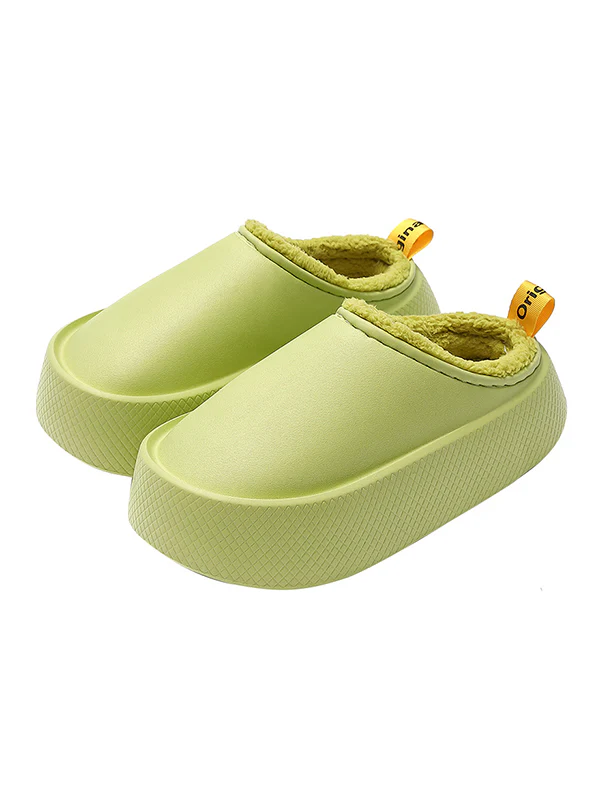 Home Non-Slip Keep Warm Velvet Waterproof Solid Color Slippers - Image 13