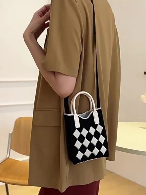 Houndstooth Split-Joint Bags Crossbody Bags Handbags - Image 2