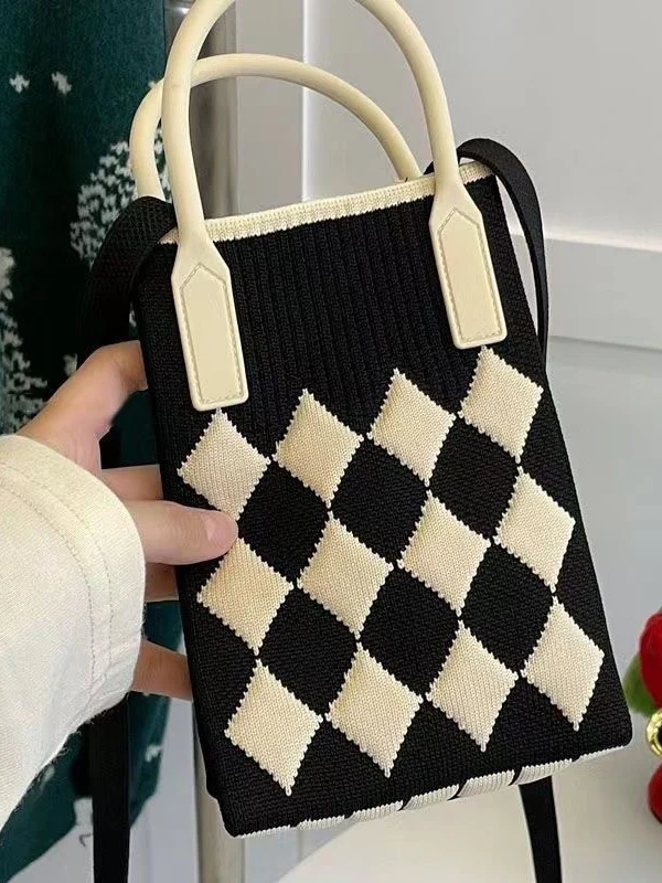 Houndstooth Split-Joint Bags Crossbody Bags Handbags - Image 4