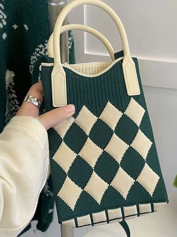 Houndstooth Split-Joint Bags Crossbody Bags Handbags - Image 7