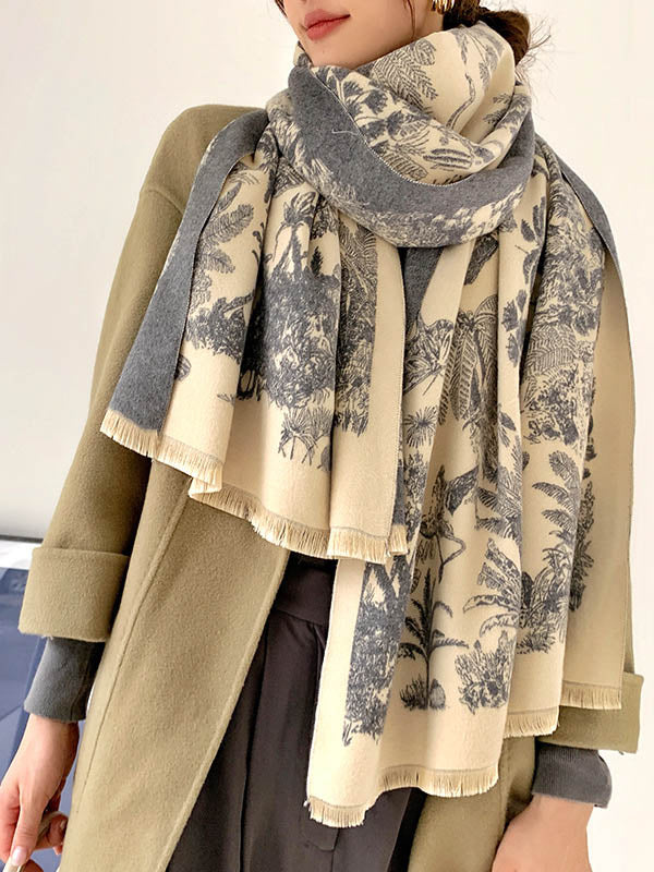 Imitation Cashmere Shawl Printed Warm Scarf - Image 14