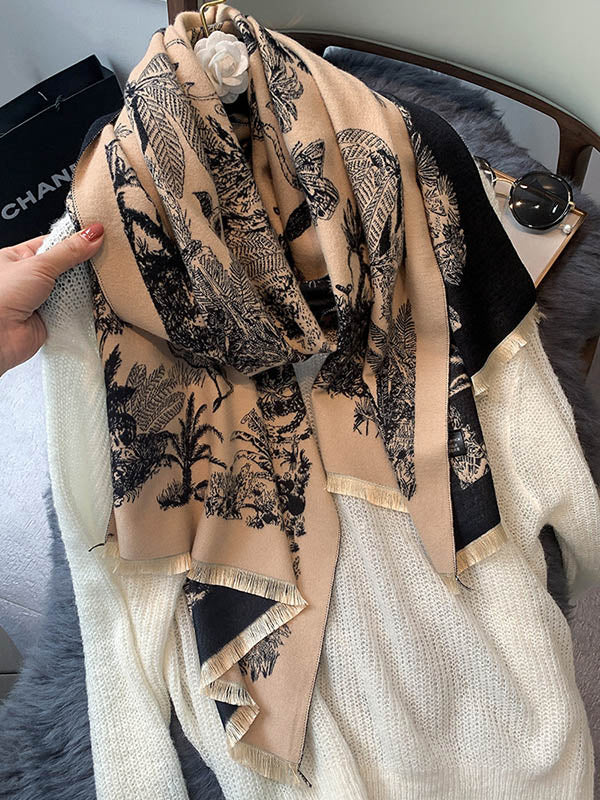Imitation Cashmere Shawl Printed Warm Scarf - Image 20