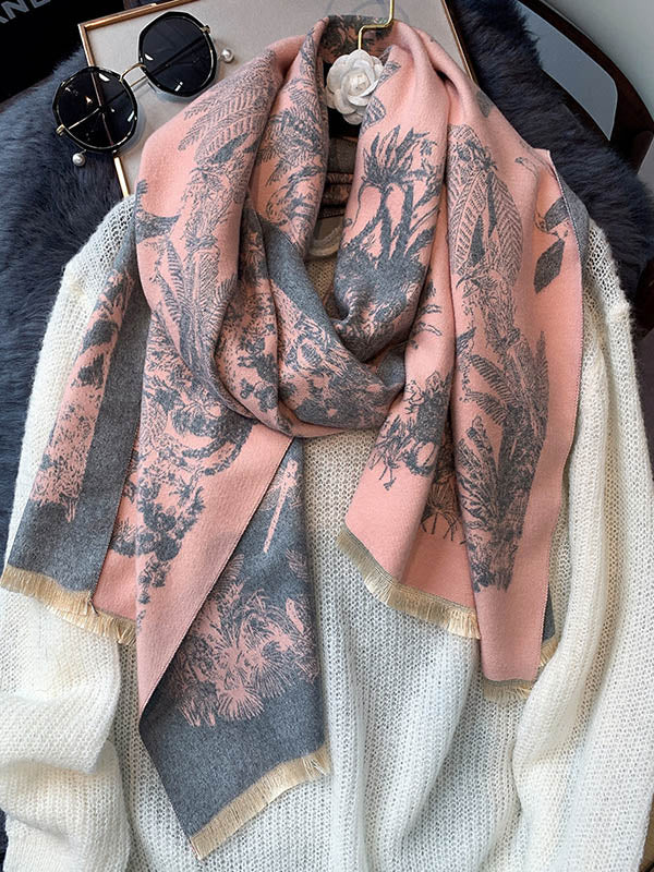 Imitation Cashmere Shawl Printed Warm Scarf - Image 25