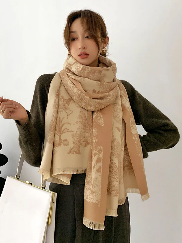 Imitation Cashmere Shawl Printed Warm Scarf - Image 5