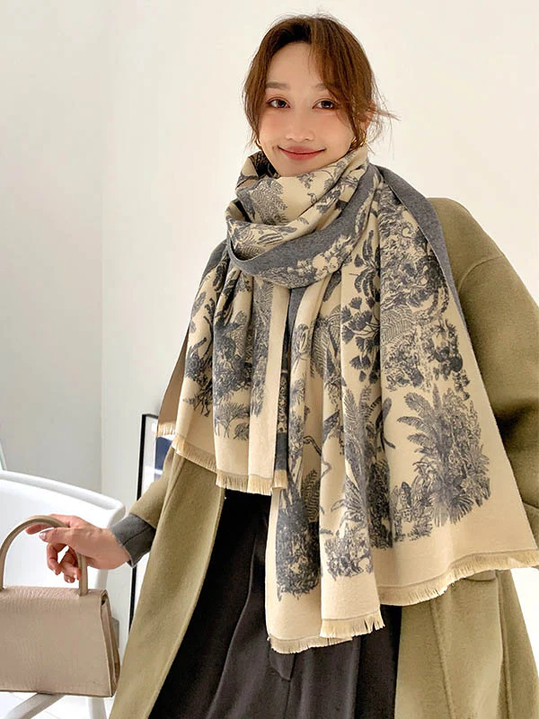 Imitation Cashmere Shawl Printed Warm Scarf - Image 8