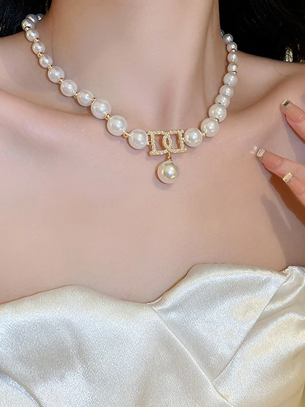 Imitation Pearl Dainty Necklace Necklaces Accessories - Image 2