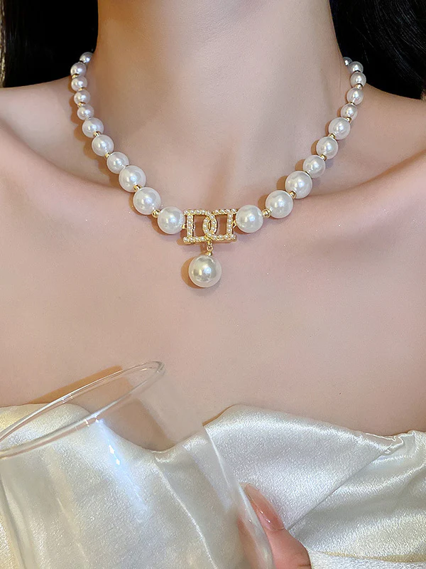 Imitation Pearl Dainty Necklace Necklaces Accessories - Image 3