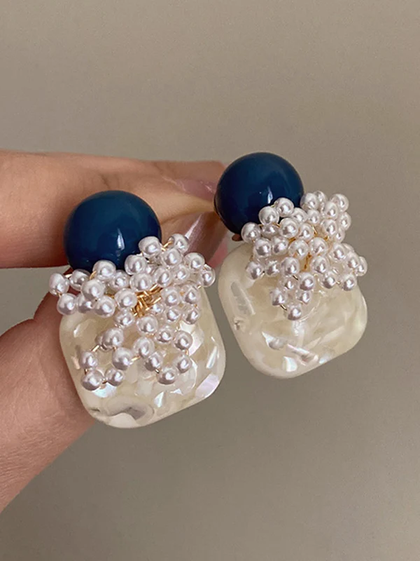 Imitation Pearl Geometric Eardrop Earrings Accessories - Image 5