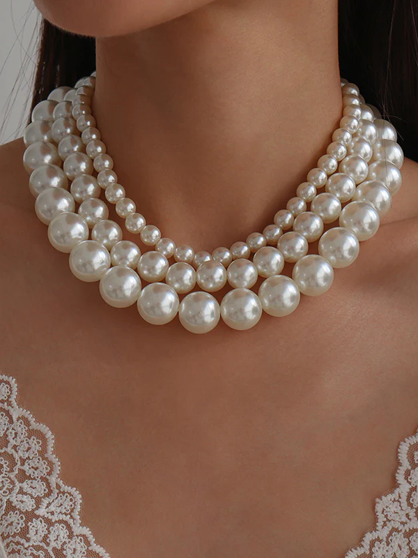 Imitation Pearl Three Pieces Necklaces Accessories Dainty Necklace - Image 2
