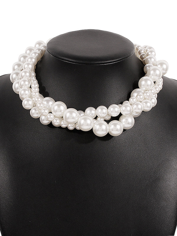 Imitation Pearl Three Pieces Necklaces Accessories Dainty Necklace - Image 3