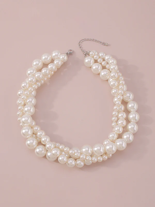 Imitation Pearl Three Pieces Necklaces Accessories Dainty Necklace - Image 4