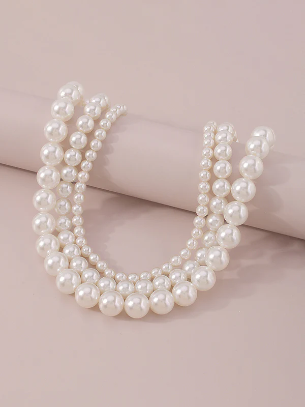 Imitation Pearl Three Pieces Necklaces Accessories Dainty Necklace - Image 5