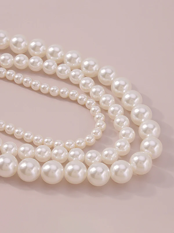 Imitation Pearl Three Pieces Necklaces Accessories Dainty Necklace - Image 7