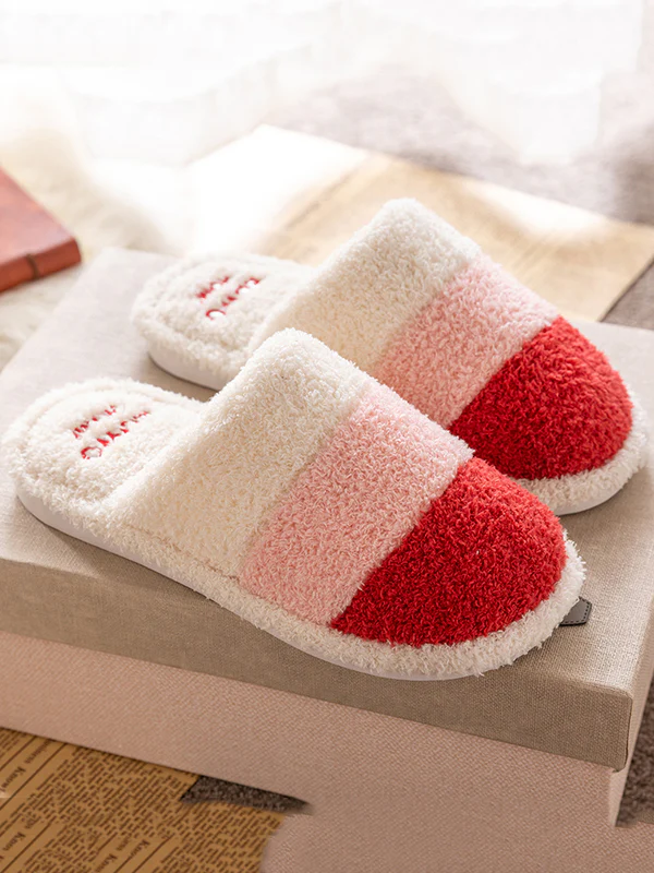 Indoor Non-Slip Keep Warm Striped Slippers - Image 14