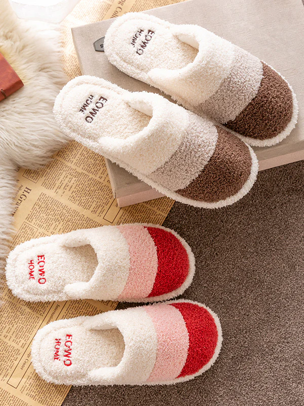 Indoor Non-Slip Keep Warm Striped Slippers - Image 6