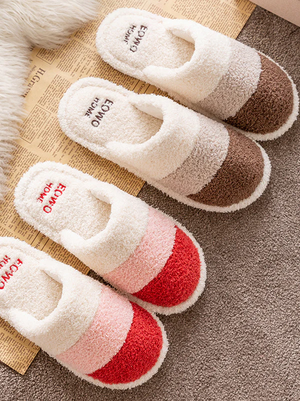 Indoor Non-Slip Keep Warm Striped Slippers - Image 8