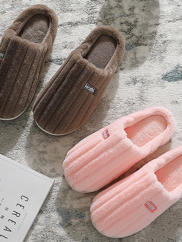 Indoor Warm Non-Slip Solid Color Slippers - Image 10